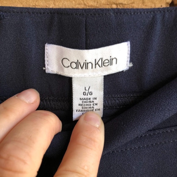 Calvin Klein navy blue stretch dress Pants NWT L - Picture 6 of 7